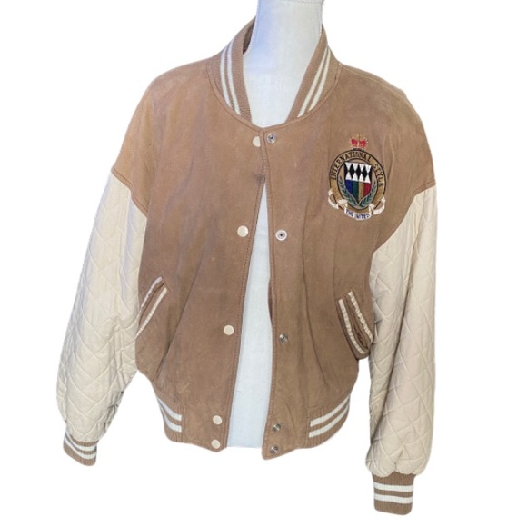 THE LIMITED Women’s Brown/Cream 100% Leather 100%Cotton Jacket Size M - Picture 2 of 8